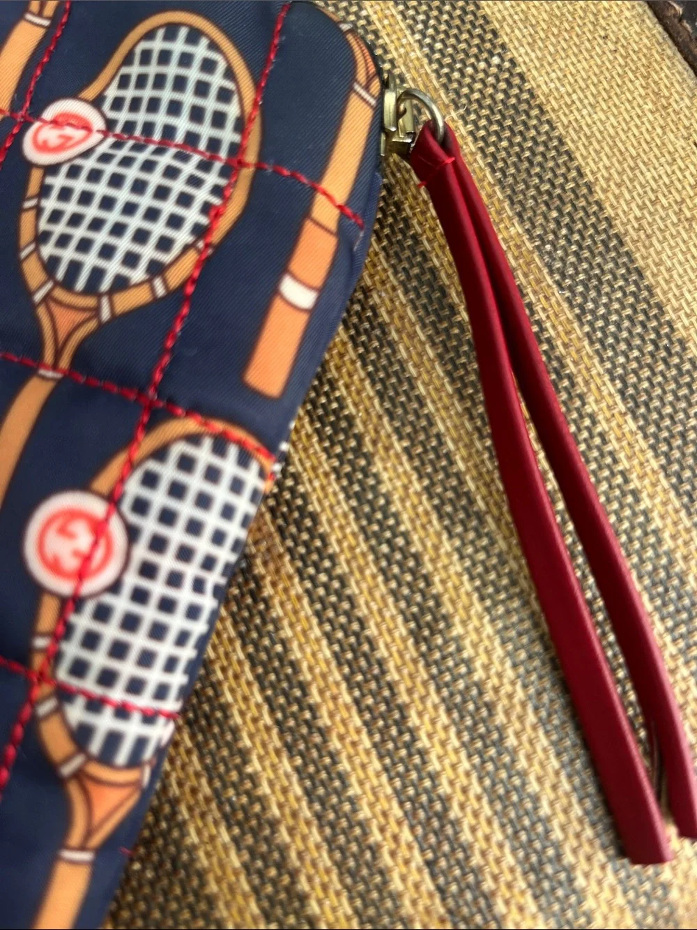 Gucci Navy and Orange Tennis Racket Laptop Sleeve
